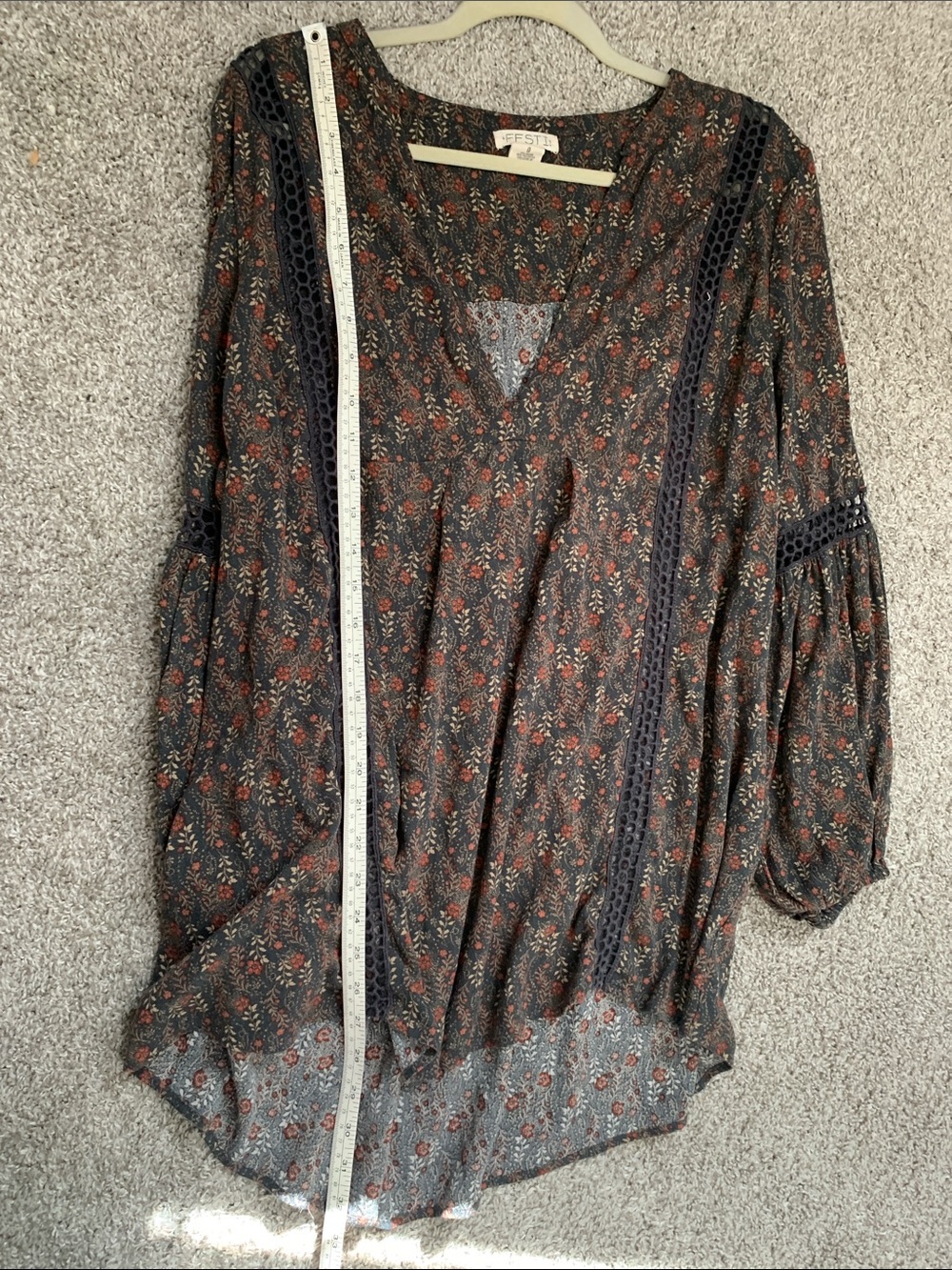 Torrid Festi Dark Floral Bohemian Tunic Top - Picture 7 of 8